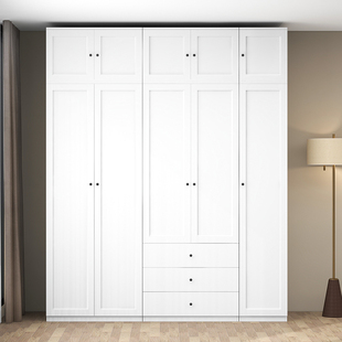 洛克菲勒600深白色衣柜钢制家用收纳卧室小衣橱抽屉柜组合储物柜