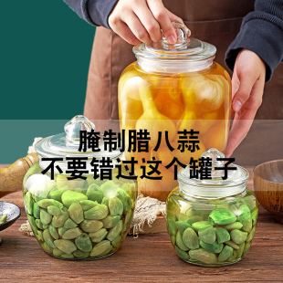 腊八蒜玻璃储物罐密封罐瓶子收纳盒蜂蜜杂粮茶叶泡菜酵素家用坛子