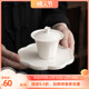 德化白瓷盖碗单个陶瓷薄胎茶杯大号家用敬茶泡茶碗甜白玉功夫茶具
