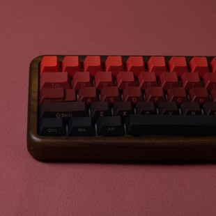 红色渐变侧刻键帽PBT热升华机械键盘用按键原厂复古小全套兼Alice