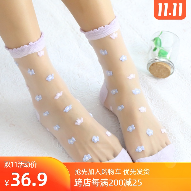 5双装vivi日系女袜花朵春夏短丝袜玻璃丝短袜清新复古水晶袜包邮|ruв категории Нижнее белье, носки/рейтузы/чулки/Красивая ножка носки - от Buy2taobao.com для оказания профессиональной услуги покупки агента Taobao