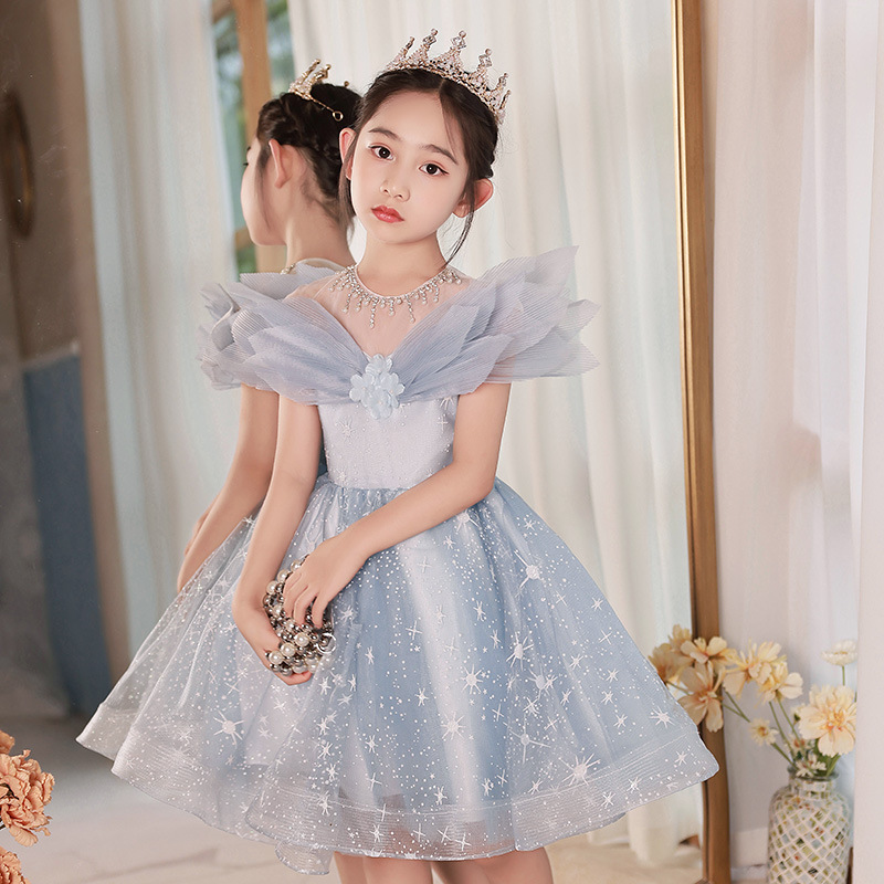 女童礼服公主裙春季新款小花童走秀钢琴演出服洋气主持人儿童礼服