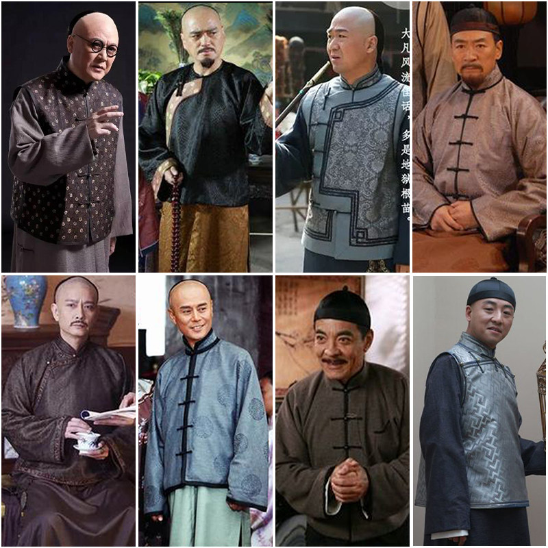 晚清民国影视古装中式长衫长袍马褂唐装富商掌柜王爷话剧演出服装
