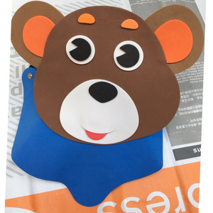 eva儿童节卡通小熊头饰动物头套幼儿园学校表演道具动物棕熊帽子