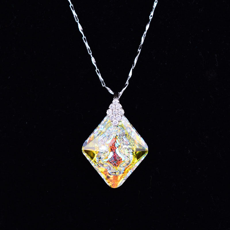 新款奥地利水晶菱形水晶项链女 92