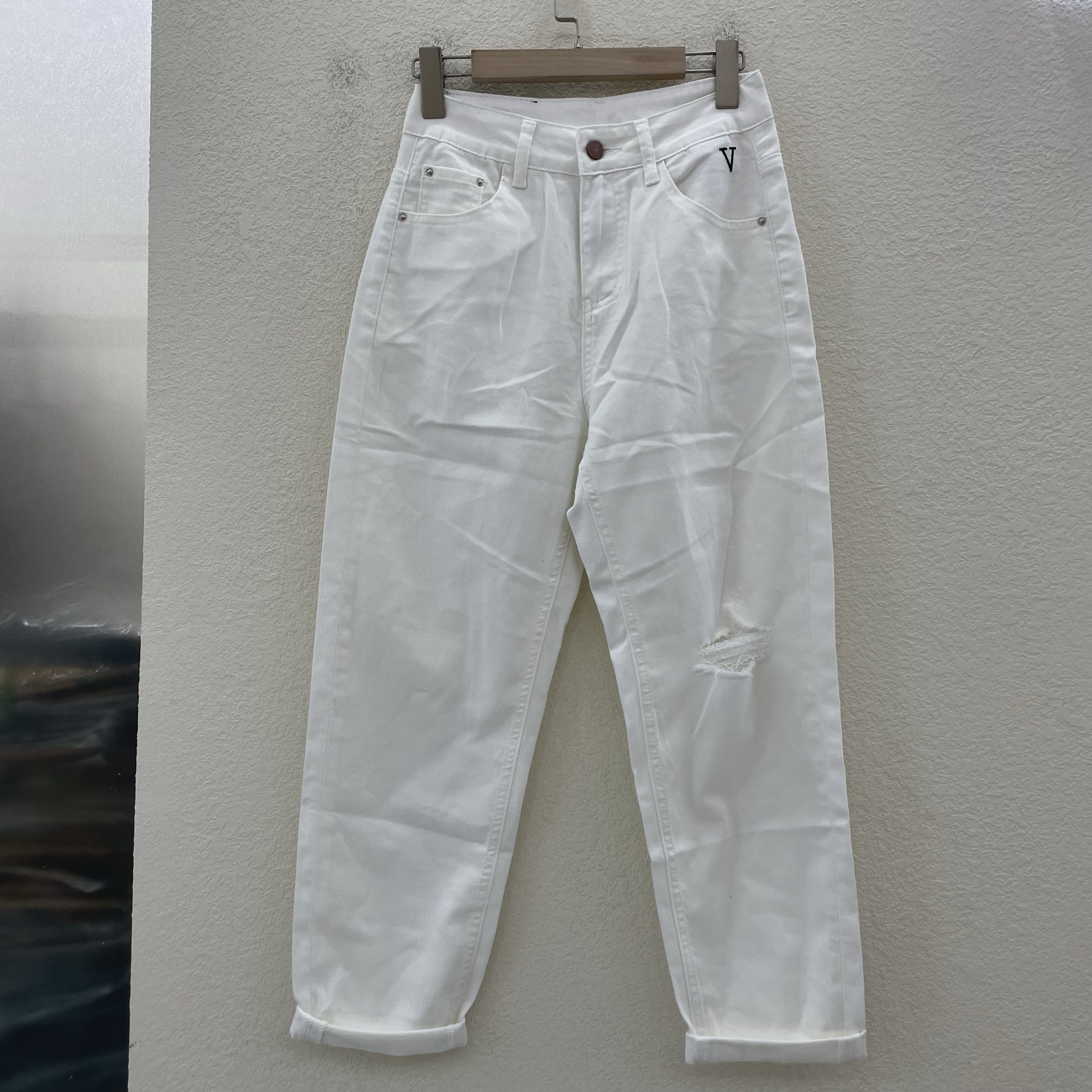 jeans阿里莎莎83367白色薄