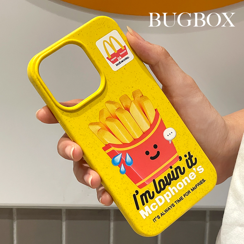 BUGBOX原创可爱薯条适用苹果14promax手机壳简约可降解iphone13壳12个性软壳15Pro保护套防摔