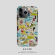 Acvoo复古贴纸iPhone16promax适用于13苹果12iPhone14ProMAX全包双层手机壳