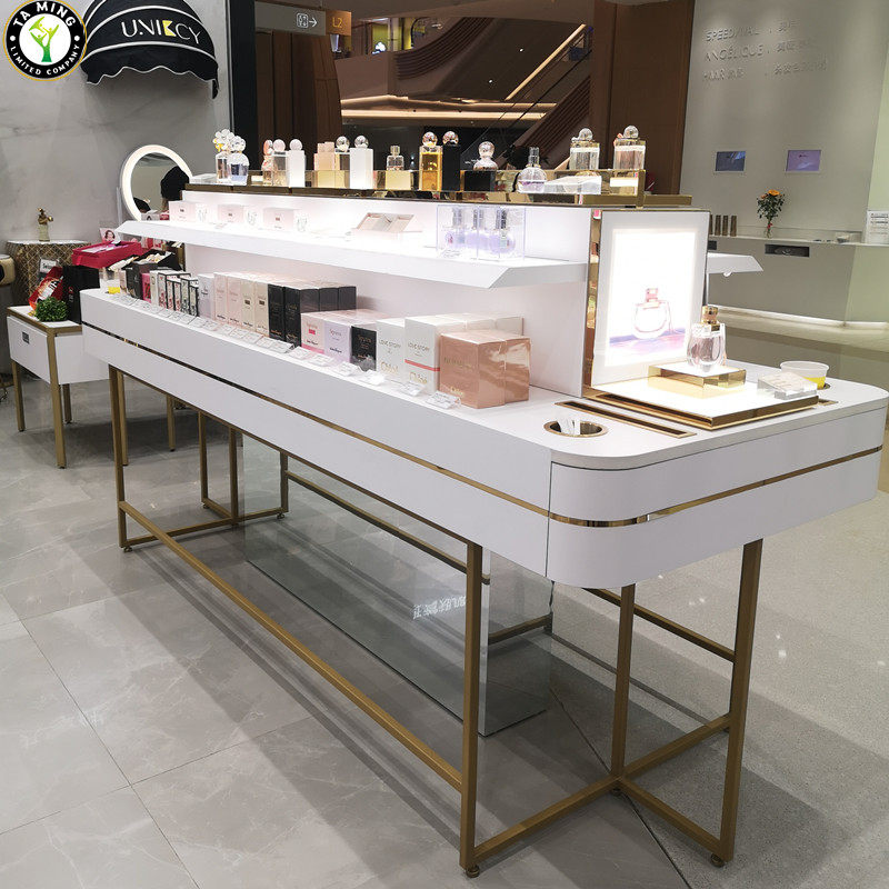 化妆品展示柜中岛柜彩妆护肤品面膜香水美容院产品饰品珠宝展示台