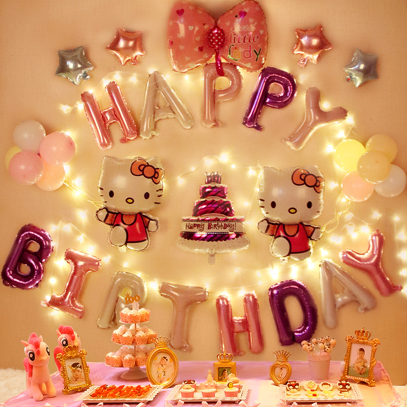 children birthday scene arrangement girl Cartoon Theme Party baby The age of balloon Background wall ornamentin the Festive supplies/Gift , Balloon/Floating air ball , Balloon category - from Buy2taobao.com to provide professional Taobao agent buy service