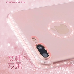 苹果7手机壳新款女硅胶防摔iPhone7plus玫瑰金6s软胶奢华水钻韩国