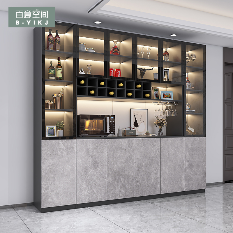 餐边柜一体靠墙轻奢客厅餐厅酒柜环保板材支持定制五年质保送货安装