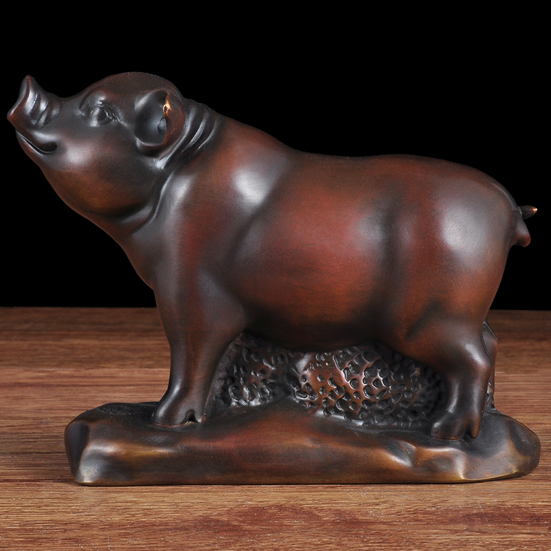 铜猪摆件纯铜招财摆设金猪福猪十二生肖猪家居风水工艺品客厅装饰