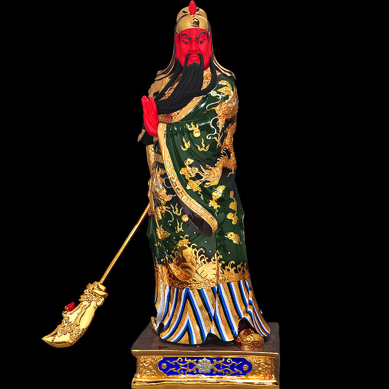 净艺坊家居旗舰店的优惠券大全—纯铜鎏金红脸关公文武财神爷招财公司