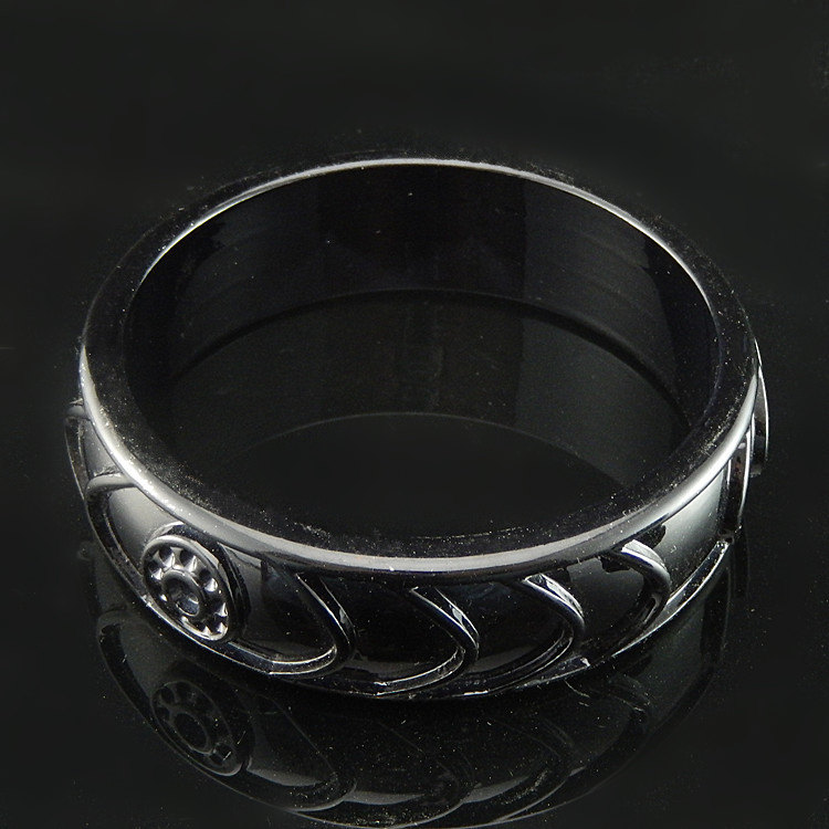 内径68mm黑色闪亮箭头圆圈新创意塑料瑞丽手镯手镯