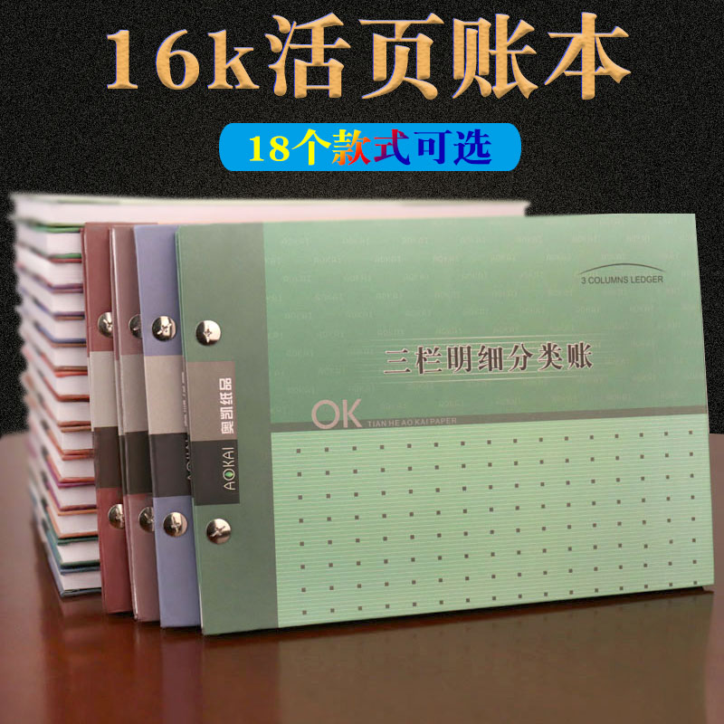 现金日记账本银行存款财务13栏明细账实物出入帐存货计数活页账簿