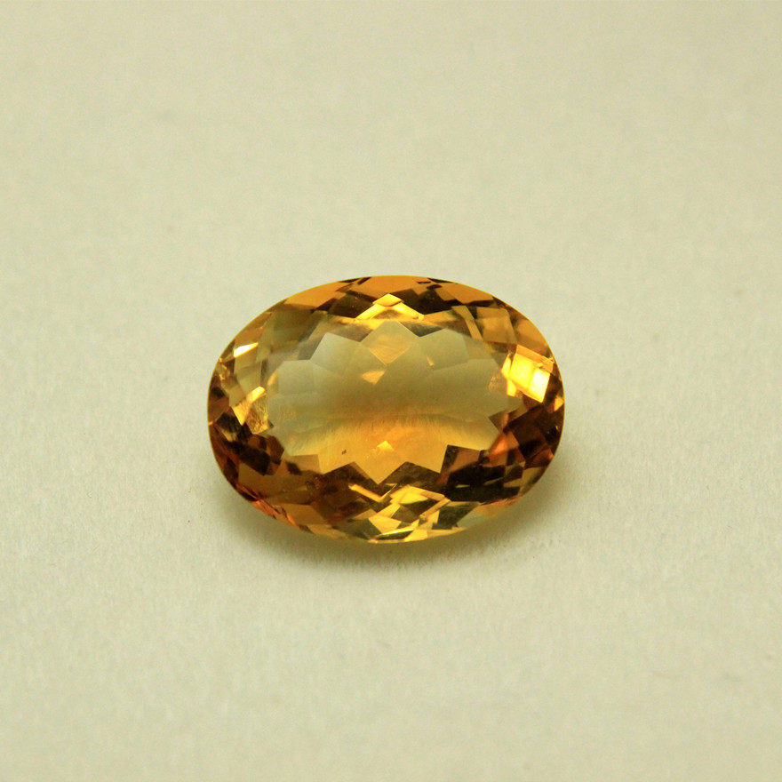 顶级宝石 天然黄水晶椭圆形面裸石 优质切工 送证书