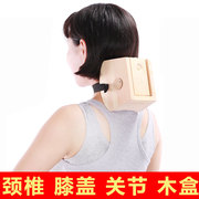 Cervical vertebra double-hole moxibustion box arc knee joint neck neck portable moxibustion pot household whole body wooden moxibustion box