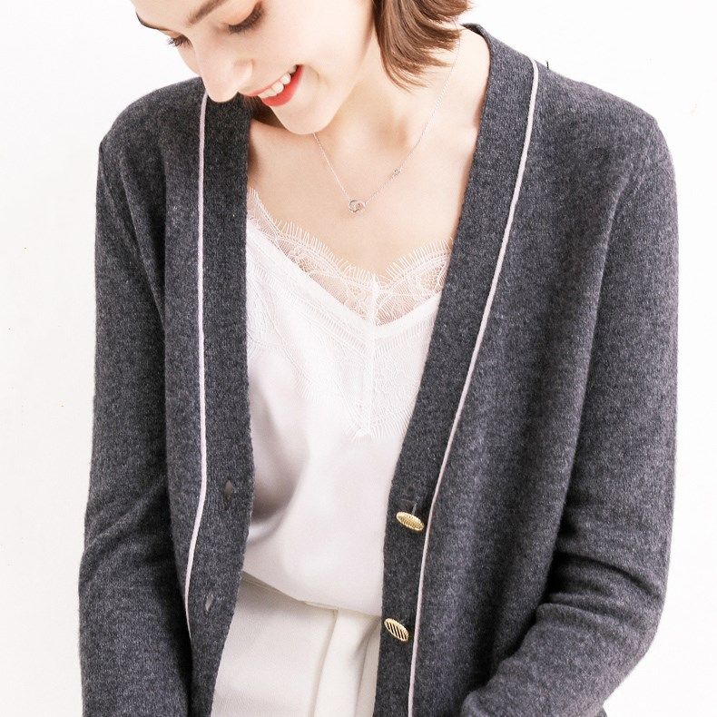 开胸毛衣女外套