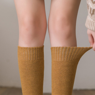 袜子女秋冬季加厚保暖长筒袜毛圈小腿袜女学生jk日系加绒高筒棉袜