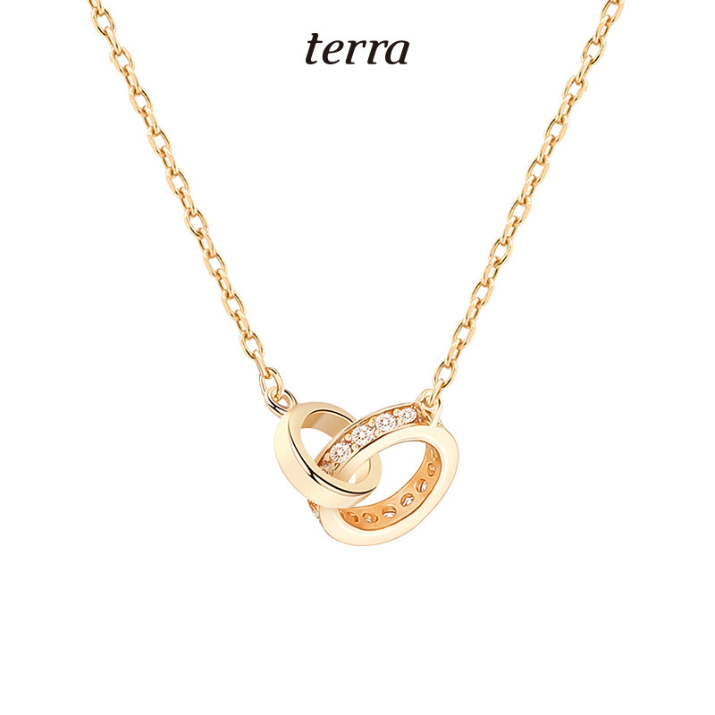 terra双环项链925纯银网红小众高级感锁骨链生日情人节送女友礼物