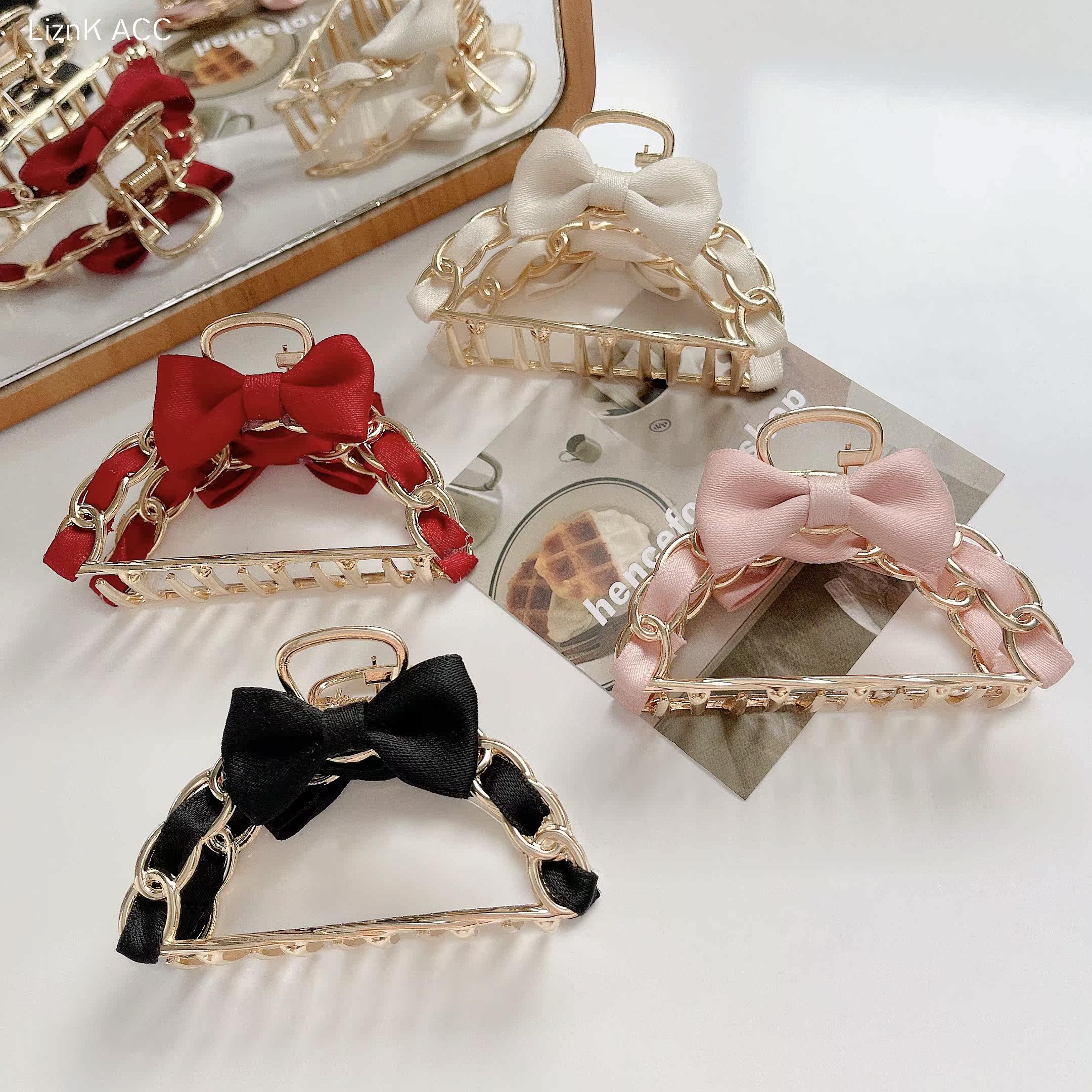 蝴蝶结发夹后脑勺网红2020年新款头饰碎发半扎抓夹顶夹发卡头饰