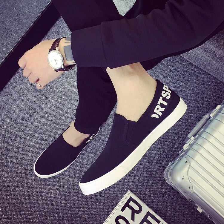 Spring new pattern A pedal Men's Shoes canvas shoe Low Casual shoes without wearing make-up ventilation skate shoes letter pattern studentin the Men's Shoes, Canvas shoes category - from Buy2taobao.com to provide professional Taobao agent buy service