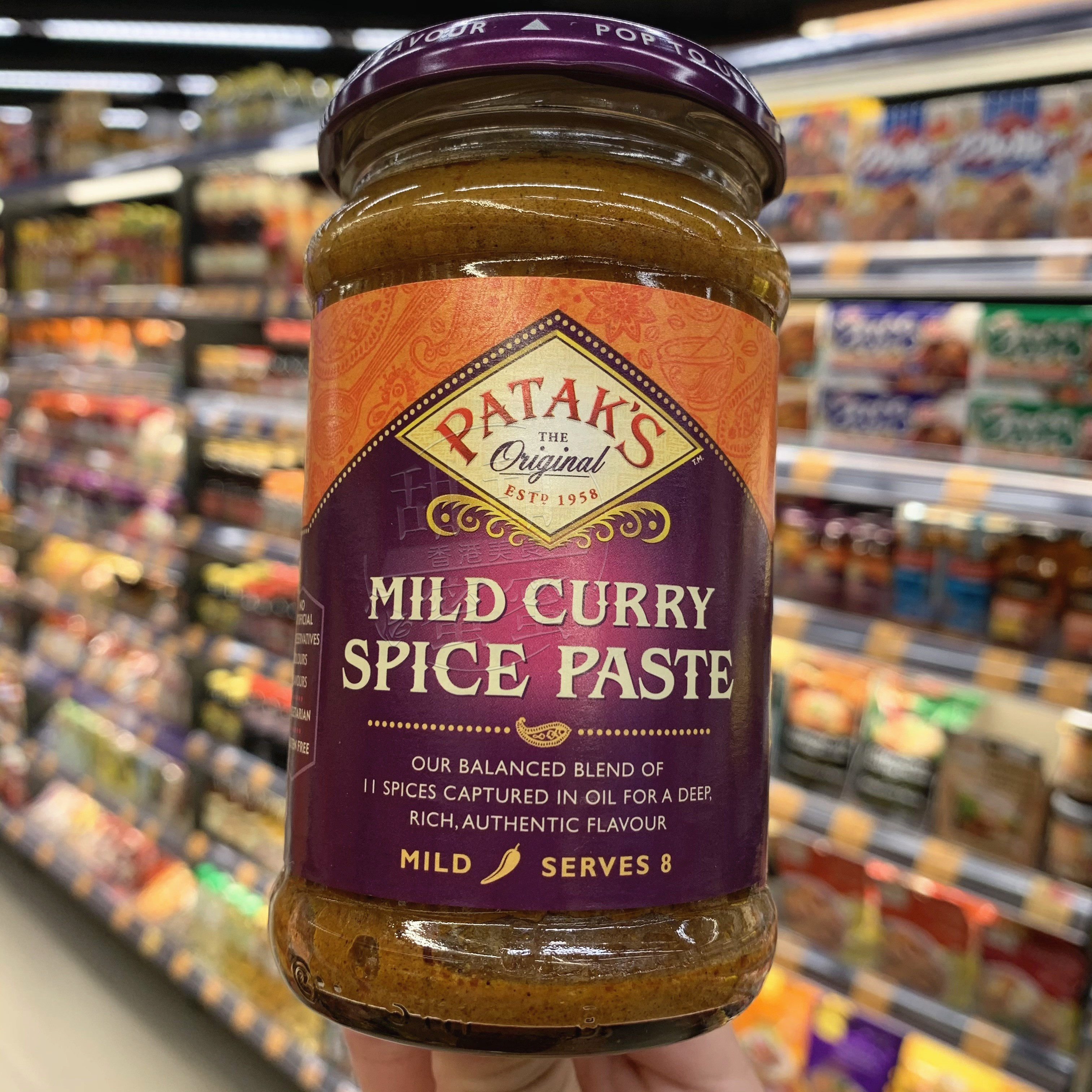 现货香港代购 pataks百得mild curry spice paste印度咖喱酱283g
