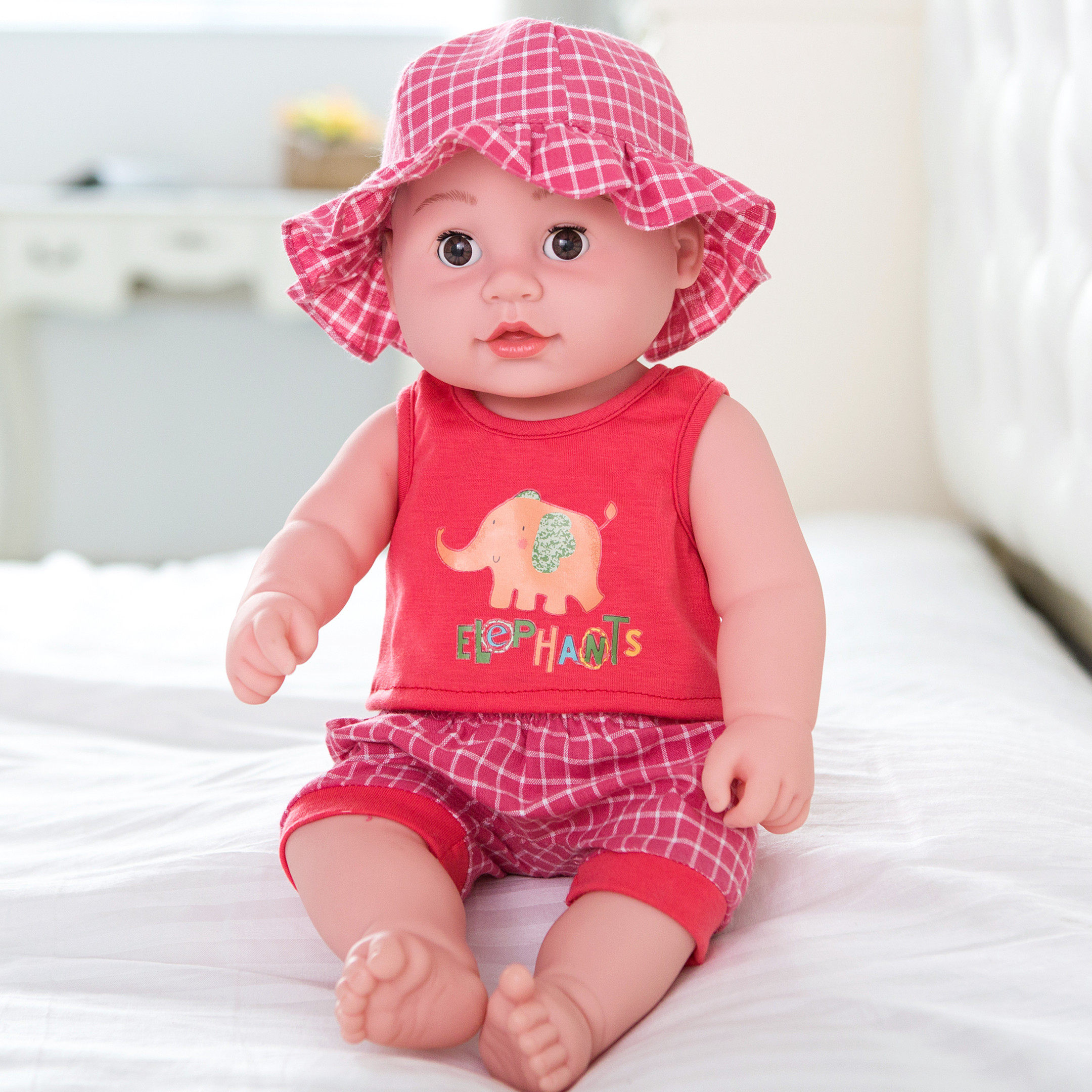 仿真婴儿会说话唱歌的洋娃娃公仔毛绒洗澡布娃娃男女儿童婴儿玩具