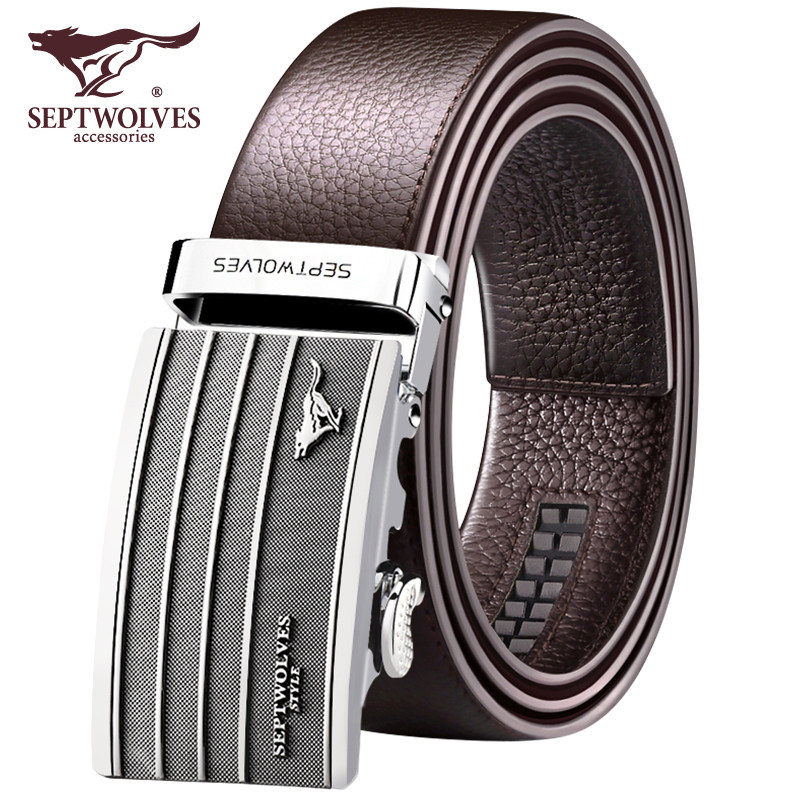 中年 七匹狼_正品七匹狼男士皮带全真皮 自动扣纯头层牛皮腰带 品牌