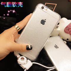 苹果6plus手机壳5.5硅胶iPhone6S日韩透明防摔6手机套挂绳挂脖女