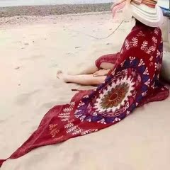 夏秋韩版海滩防晒丝巾沙漠棉麻民族风披肩女士沙滩巾围巾两用纱巾