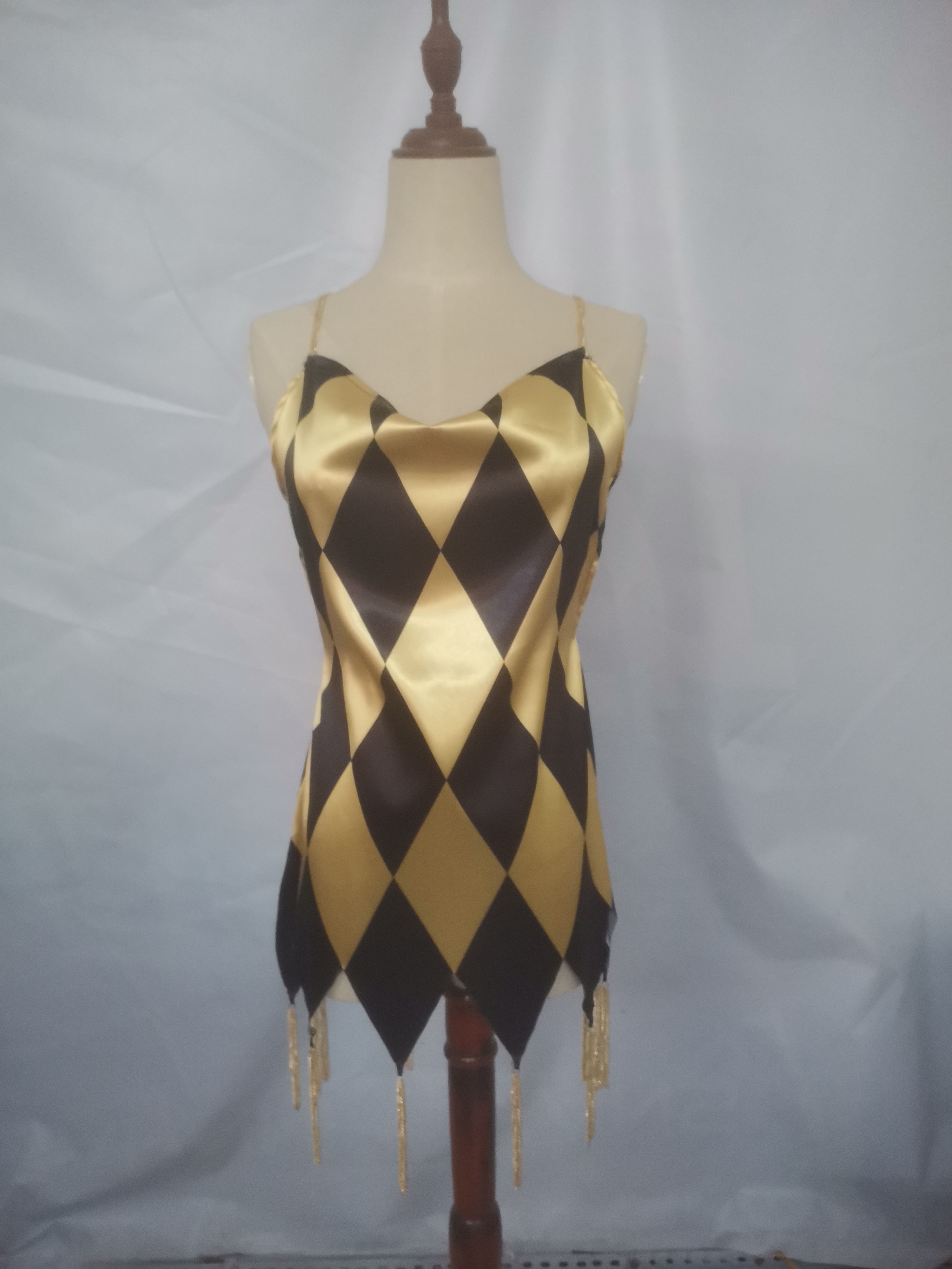 自杀小队哈莉·奎茵小丑女cos服装cosplay服装 金色舞衣版 格子裙