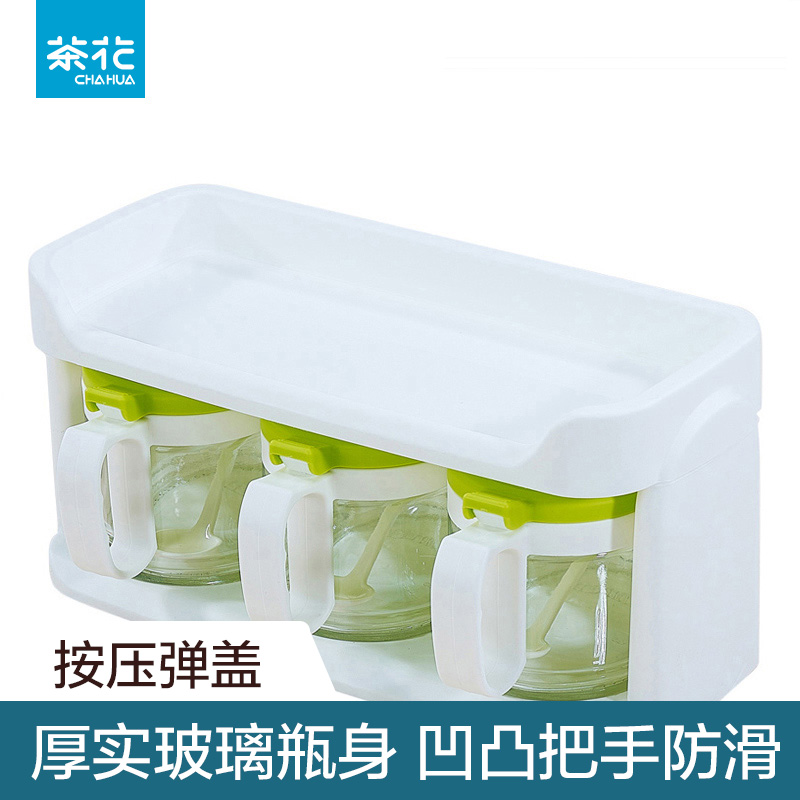 茶花玻璃调味盒调味罐套装双层家用厨房调味瓶罐盐罐调料400ml*3|msdalam kategori dapur/memasak Appliances, Alat dapur/Penyimpanan dapur, botol penyimpanan/bekas penyimpanan dapur, botol perasa - dari Buy2taobao.com untuk memberikan perkhidmatan ejen Taobao profesional membeli