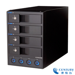 Century世特力CRPR35E4U3IS多盘位硬盘盒eSATA USB3.0可连4台电脑