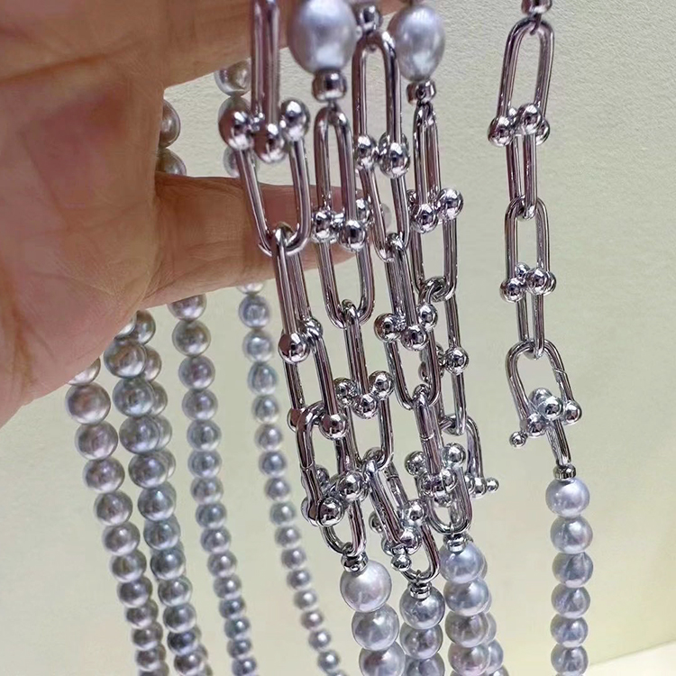DIY配件珍珠项链扣头S925纯银扣子马蹄延长链子款毛衣链手链搭扣
