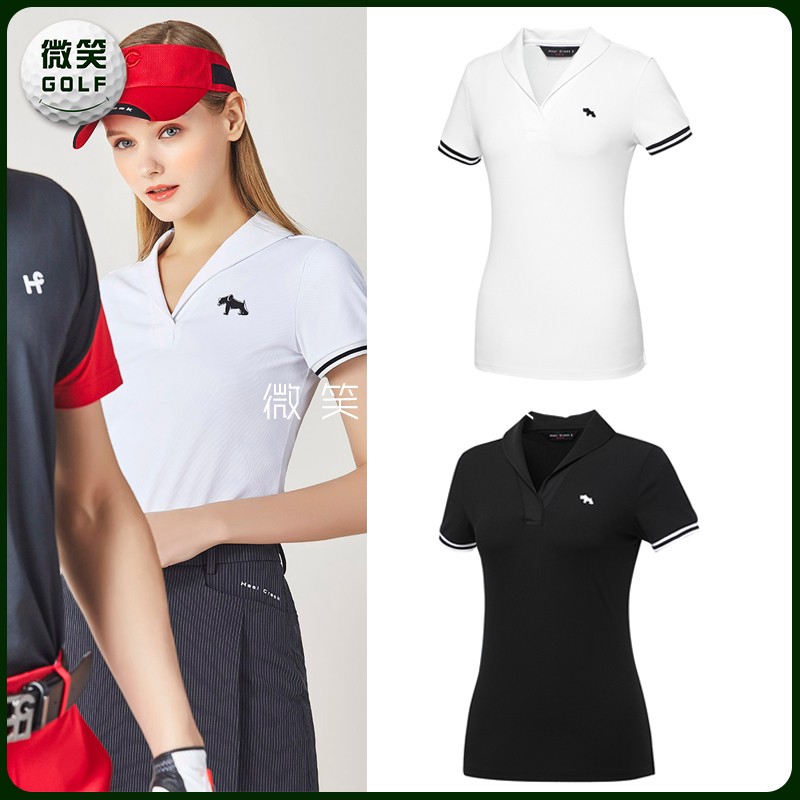 2020夏季新款韩国代购heal cree*高尔夫服装女款翻领短袖t恤golf