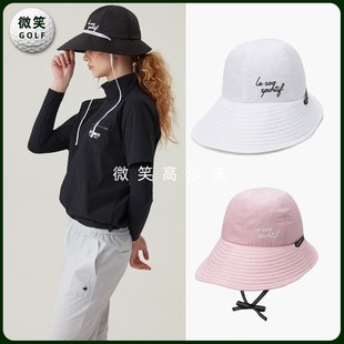 高尔夫球帽系带大檐遮阳防晒运动有顶帽LECOQ*23夏季新韩国代购女