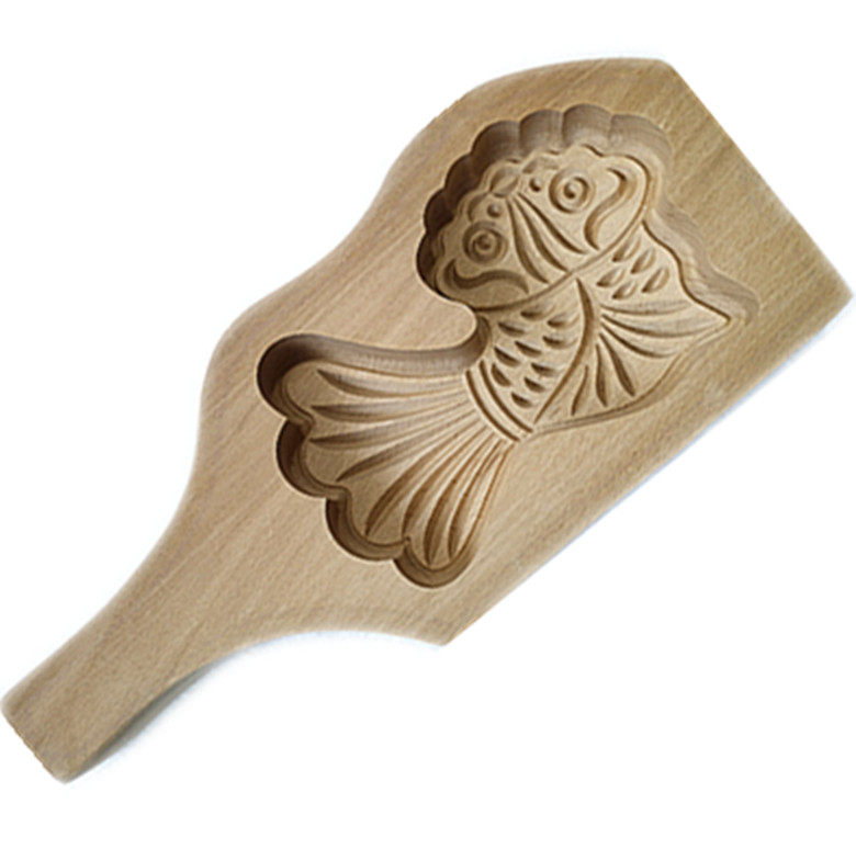 木质面卡花模子蒸花样馒头喜饽饽金鱼鲤鱼鲫鱼形面食烘焙模具优惠券