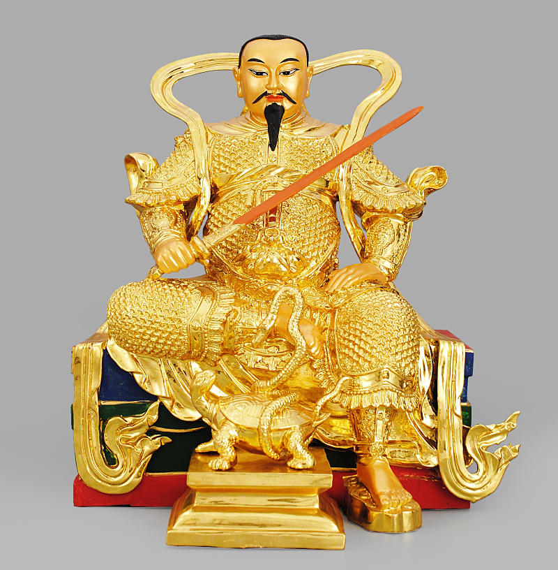 真武大帝神像彩绘祖师爷纯铜玄天上帝客厅钦安殿摆件定做玄武祖师