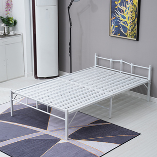 折叠床单人1.2米家用午休简易床出租房专用铁床双人经济型钢丝床