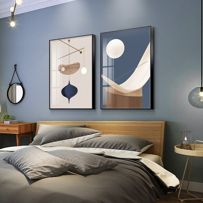 卧室床头装饰画抽象壁画