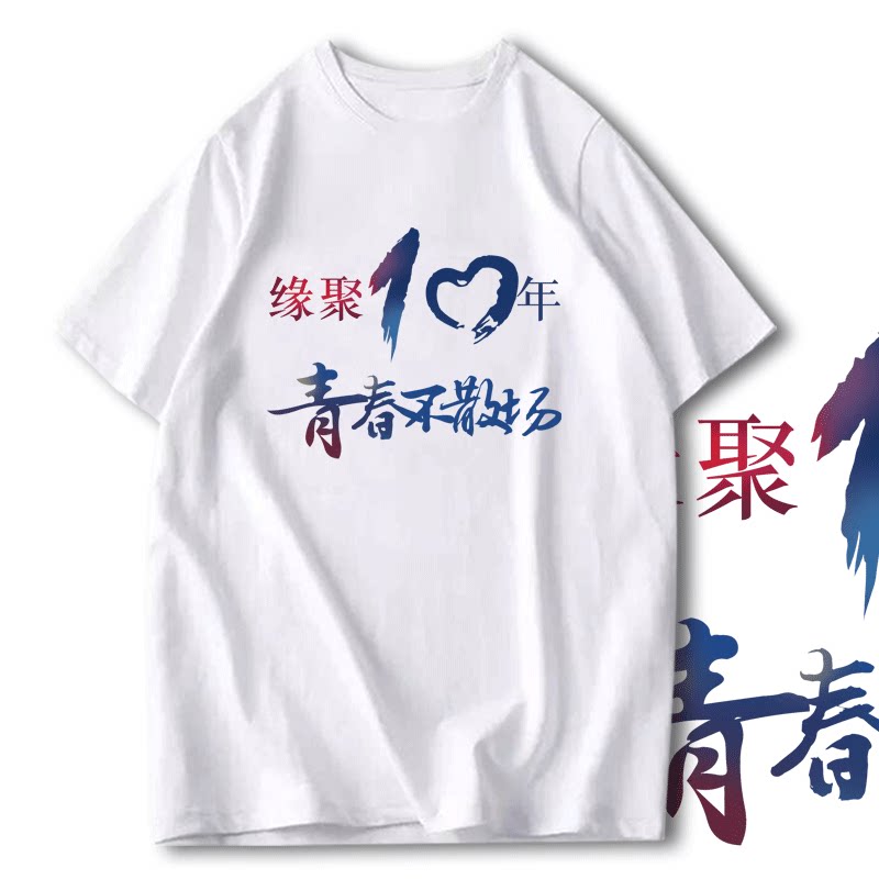 十年同学聚会战友纪念可定制校园文化团队服装短袖t恤男女半袖t恤