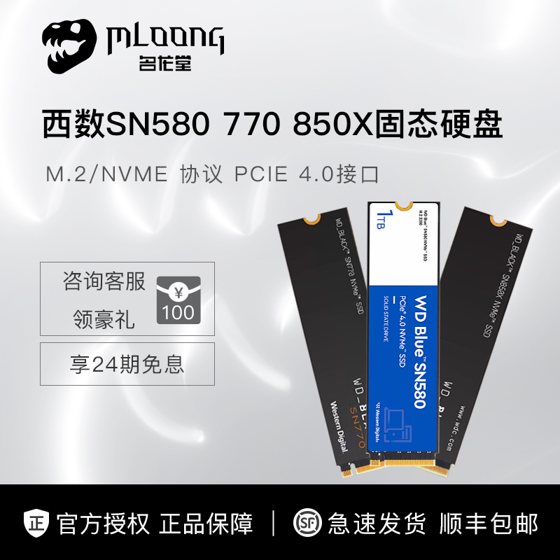 WD/西部数据SN570580电脑1T固态500G移动硬盘770西数850X 2T PSSD