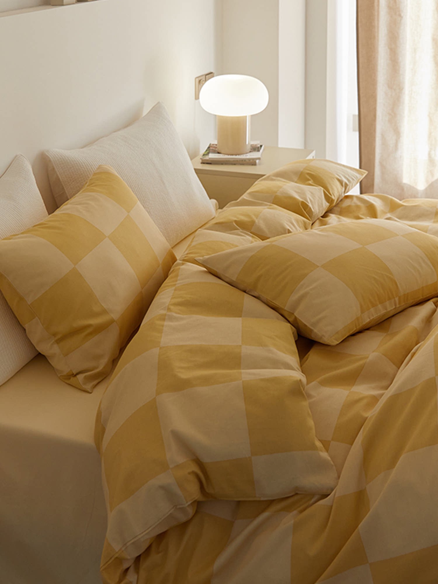 棋盘格子精梳棉三四件套全棉纯棉1.5/1.8m床单被套床笠款床品套件