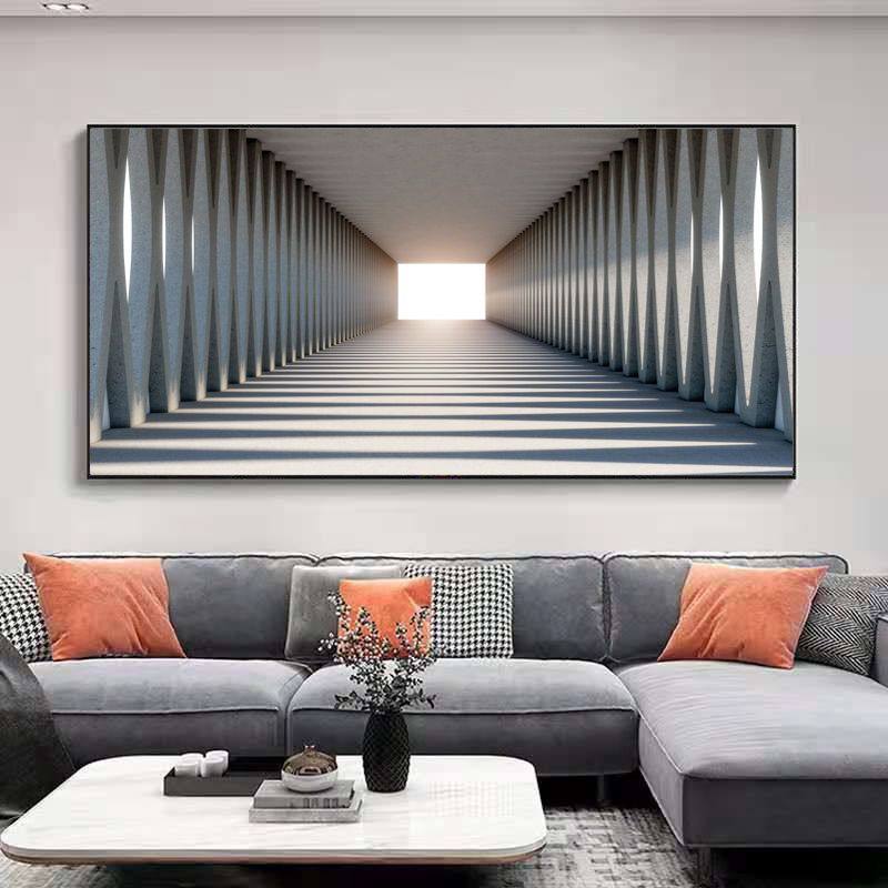 空间延伸感客厅装饰画现代简约高档沙发背景墙画卧室餐厅有框挂画