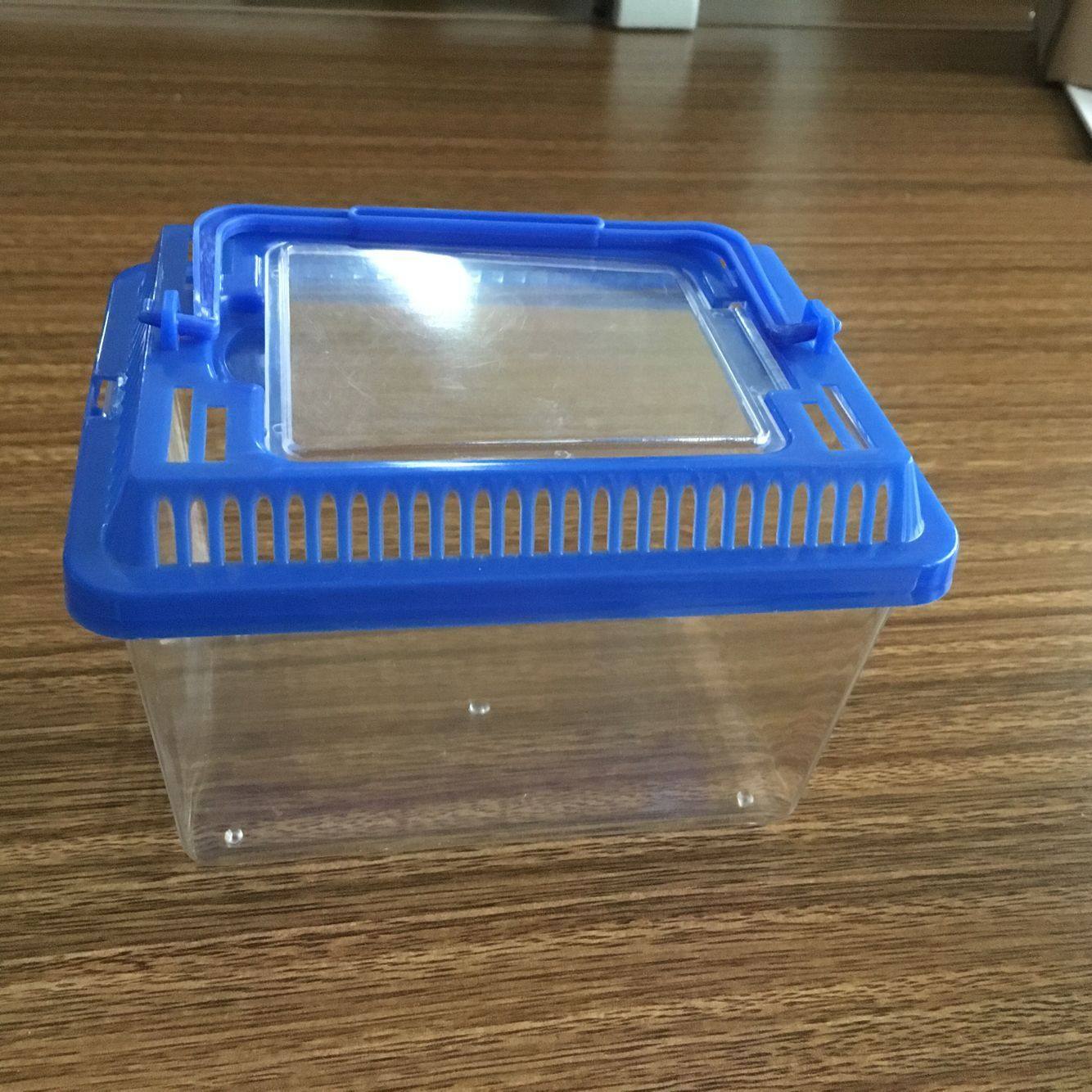 厂家直销手提宠物饲养盒乌龟盒运输盒塑料金鱼缸小鱼盒封闭式盒子