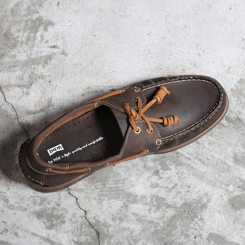 男帆船鞋真皮