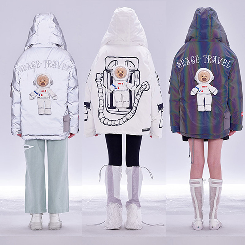 官方授权13demarzo太空小熊羽绒服nasa联名cosplay女装