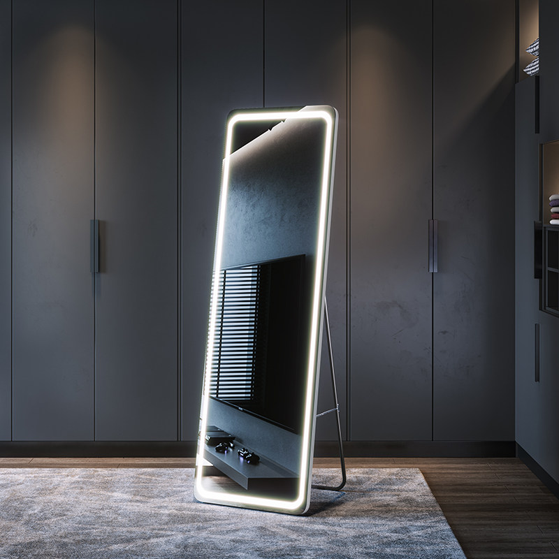 魔镜家居 铝合金穿衣镜全身镜壁挂落地家用试衣镜智能灯触屏 1725